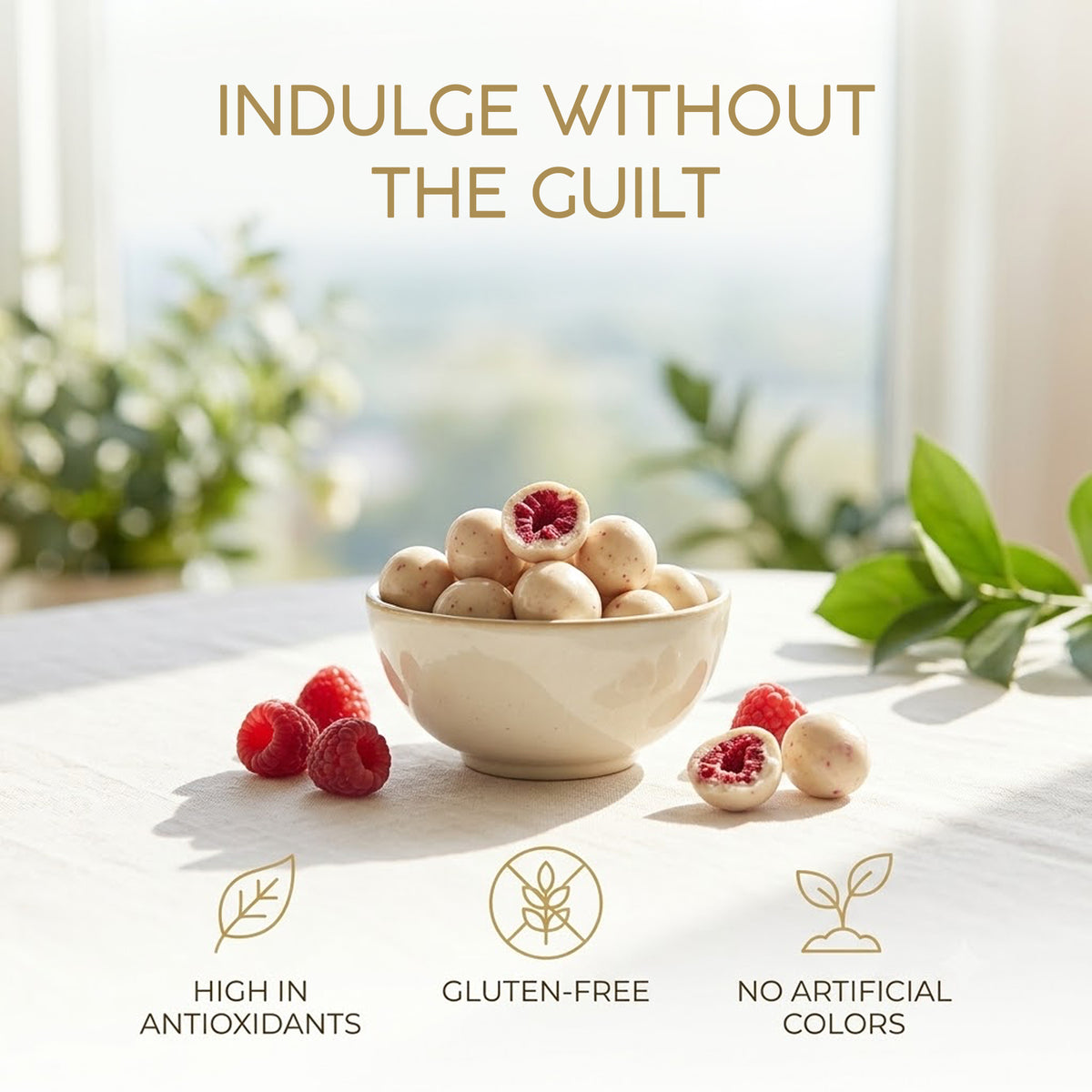 Pianta Raspberry White Coated Chocolate - 200gm
