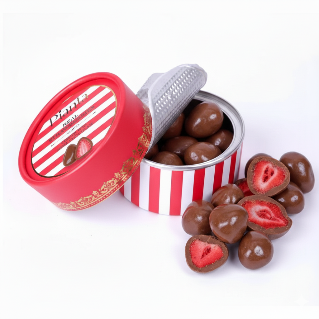 Pianta Strawberry Black Coated Chocolate - 50gm
