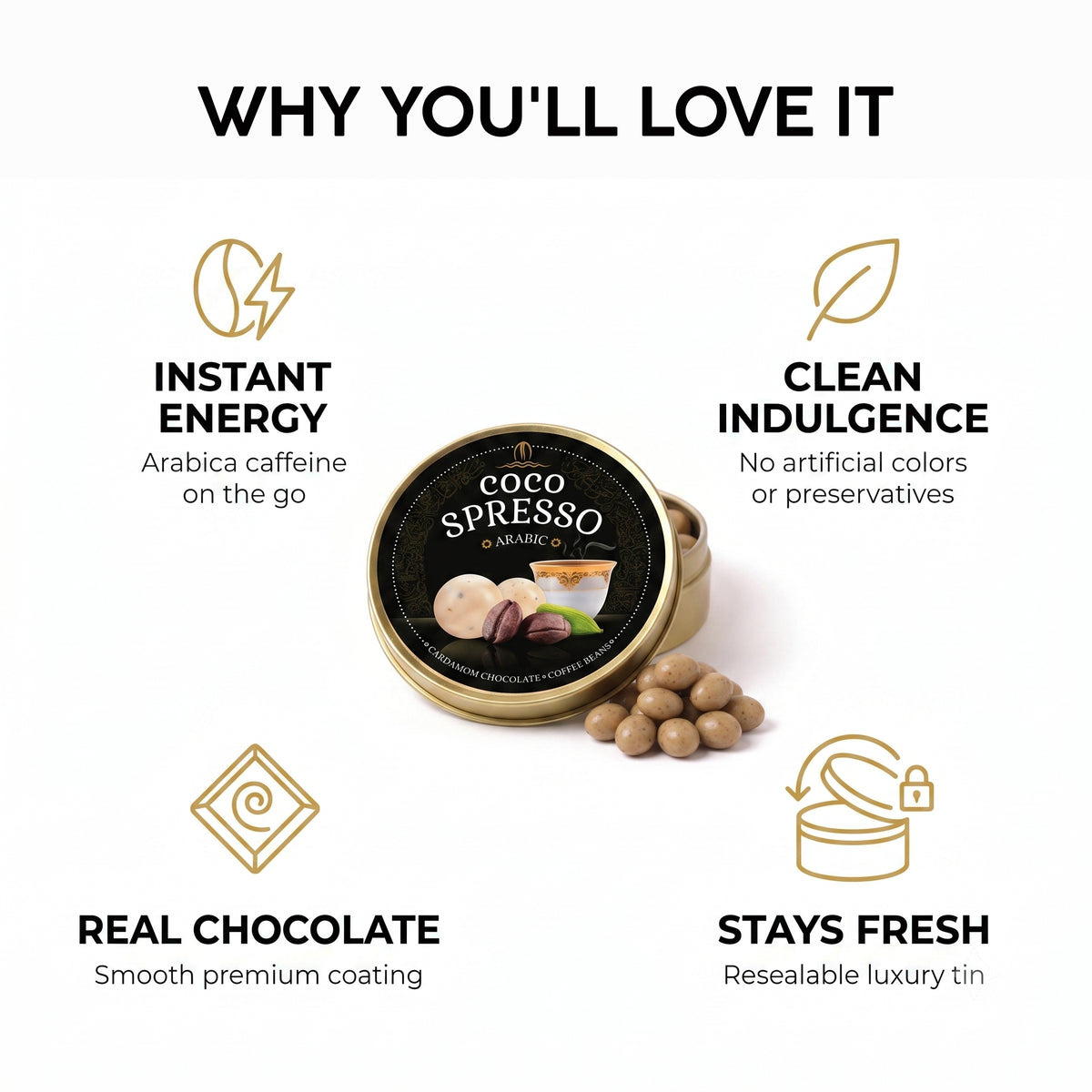Cocospresso Arabic - Coffee coated chocolate