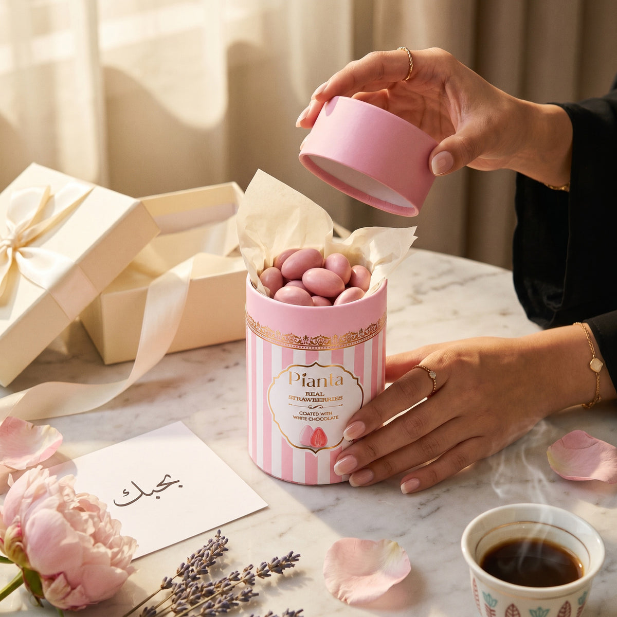 Pianta Strawberry Pink Coated Chocolate - 150gm