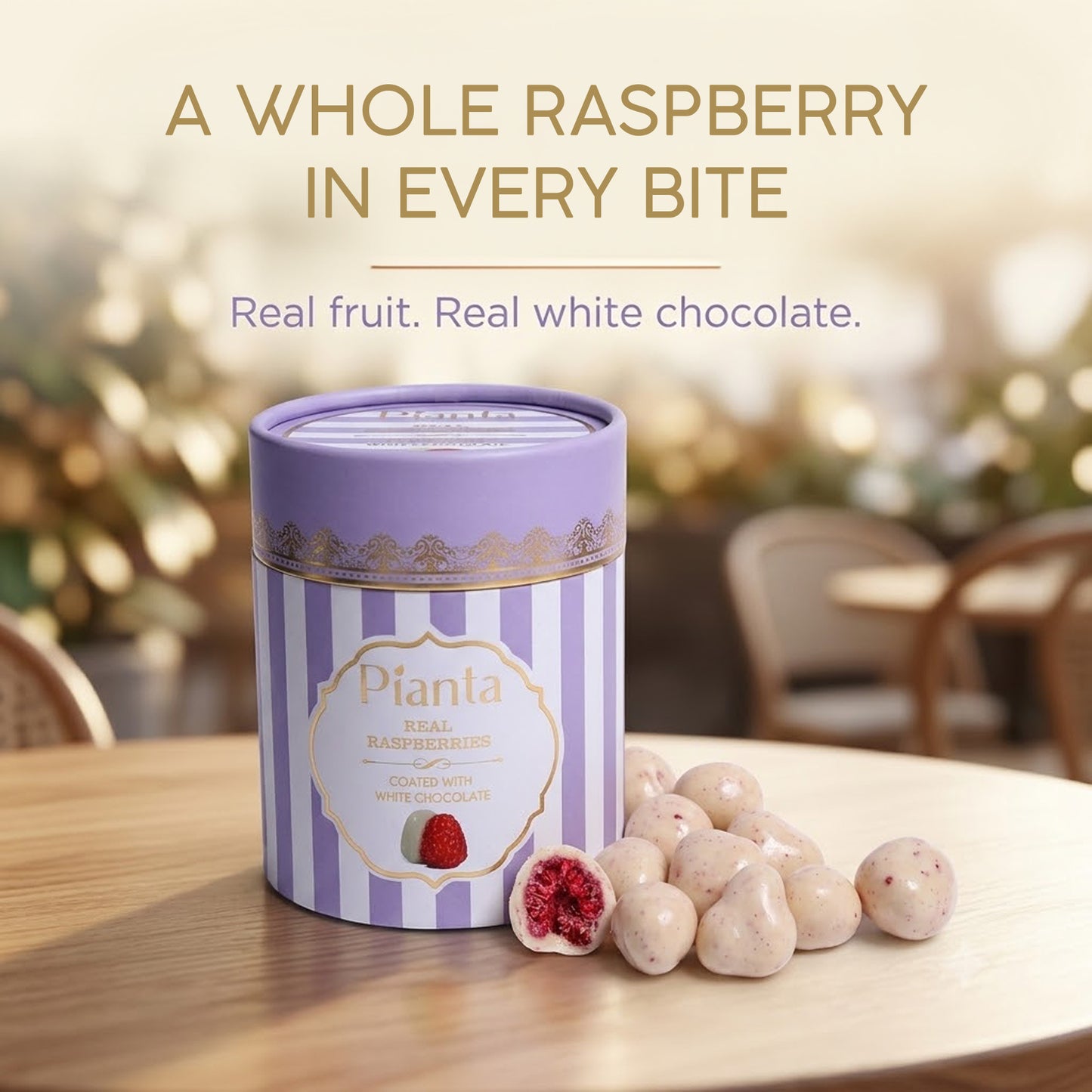 Pianta Raspberry White Coated Chocolate - 200gm
