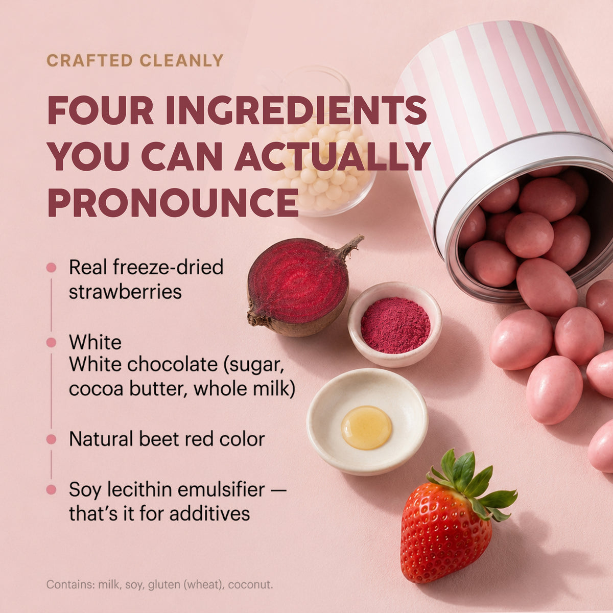 Pianta Strawberry Pink Coated Chocolate - 150gm