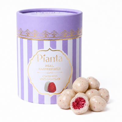 Pianta Raspberry White Coated Chocolate - 200gm