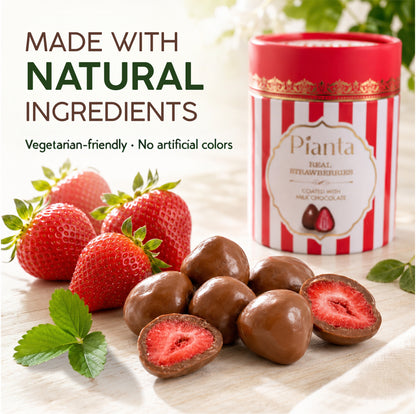 Pianta Strawberry Black Coated Chocolate - 150gm