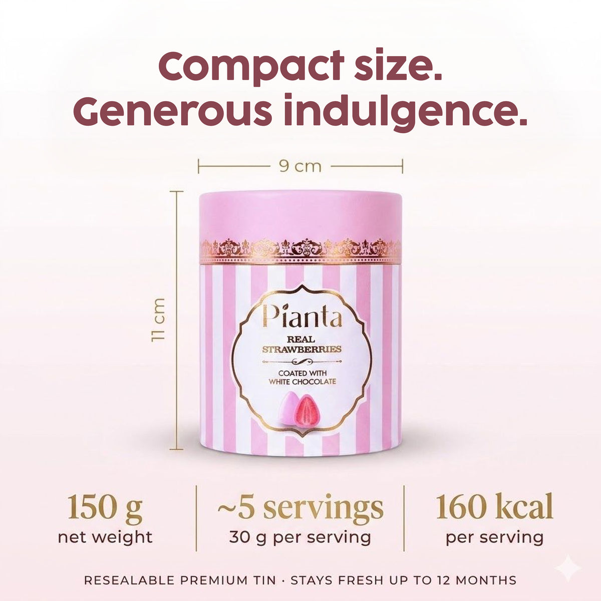 Pianta Strawberry Pink Coated Chocolate - 150gm