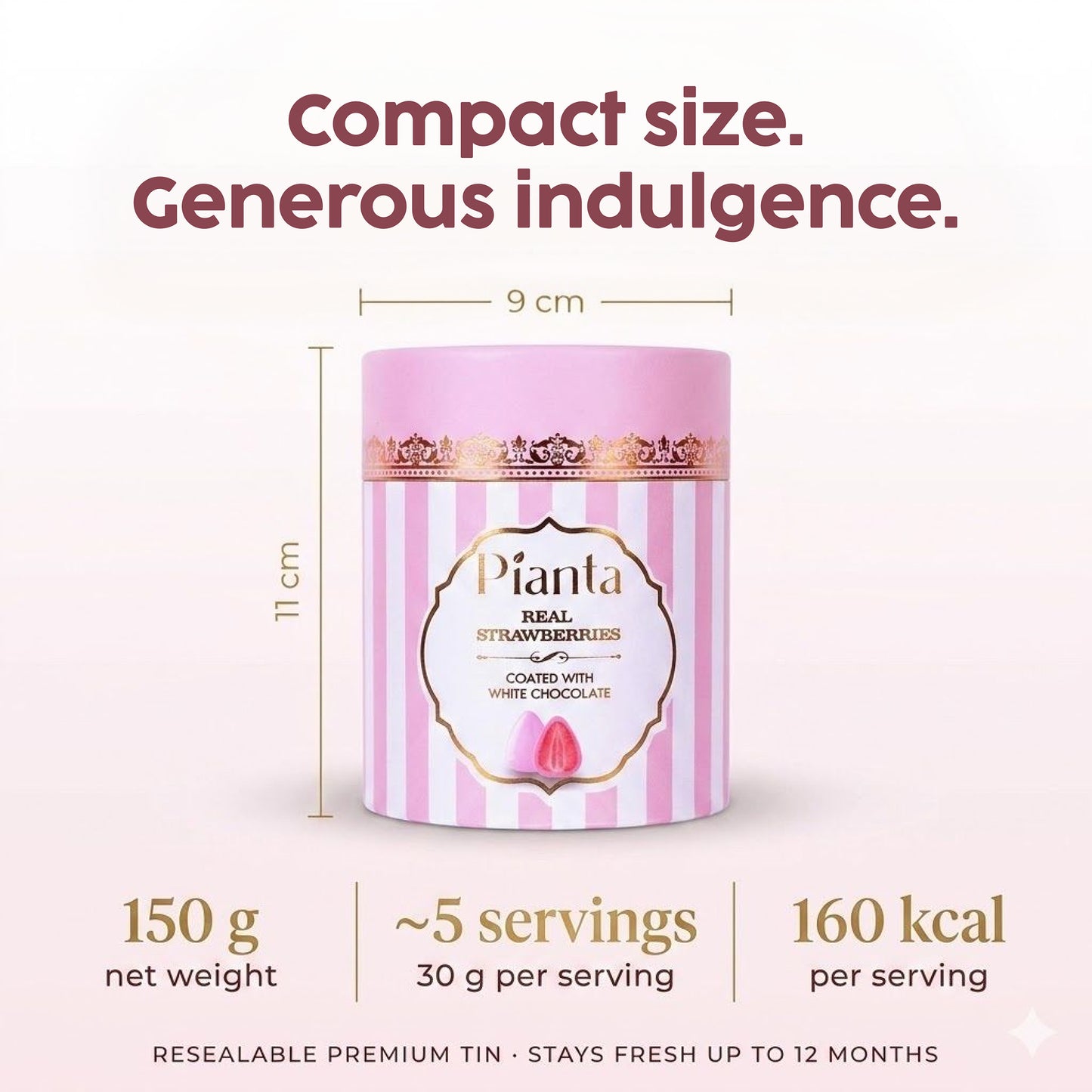 Pianta Strawberry Pink Coated Chocolate - 150gm