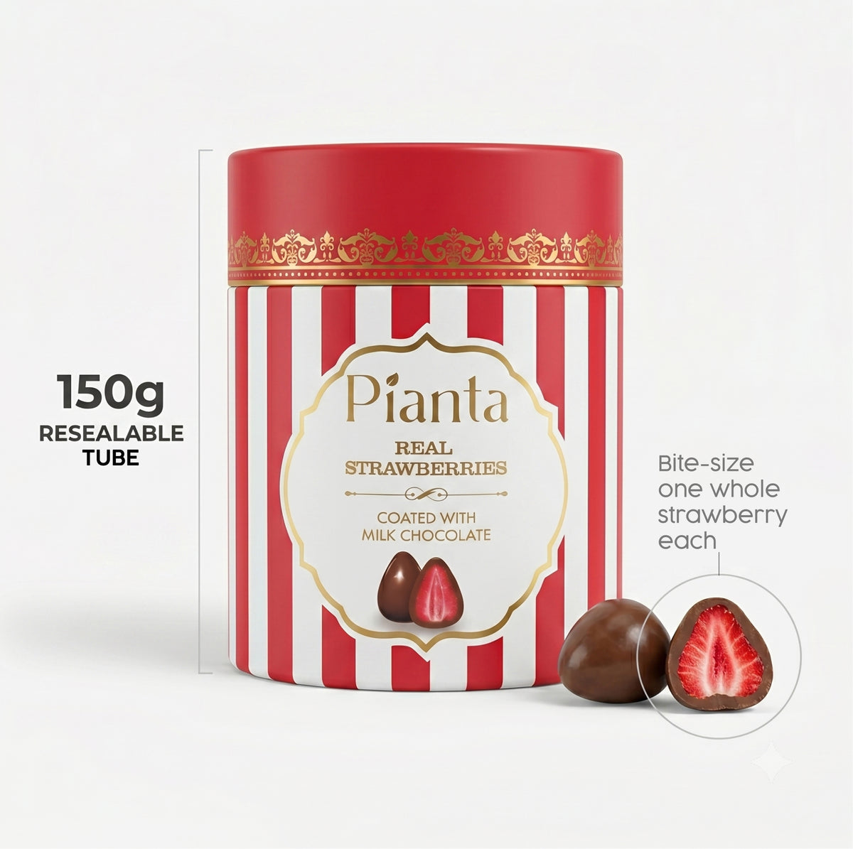 Pianta Strawberry Black Coated Chocolate - 150gm
