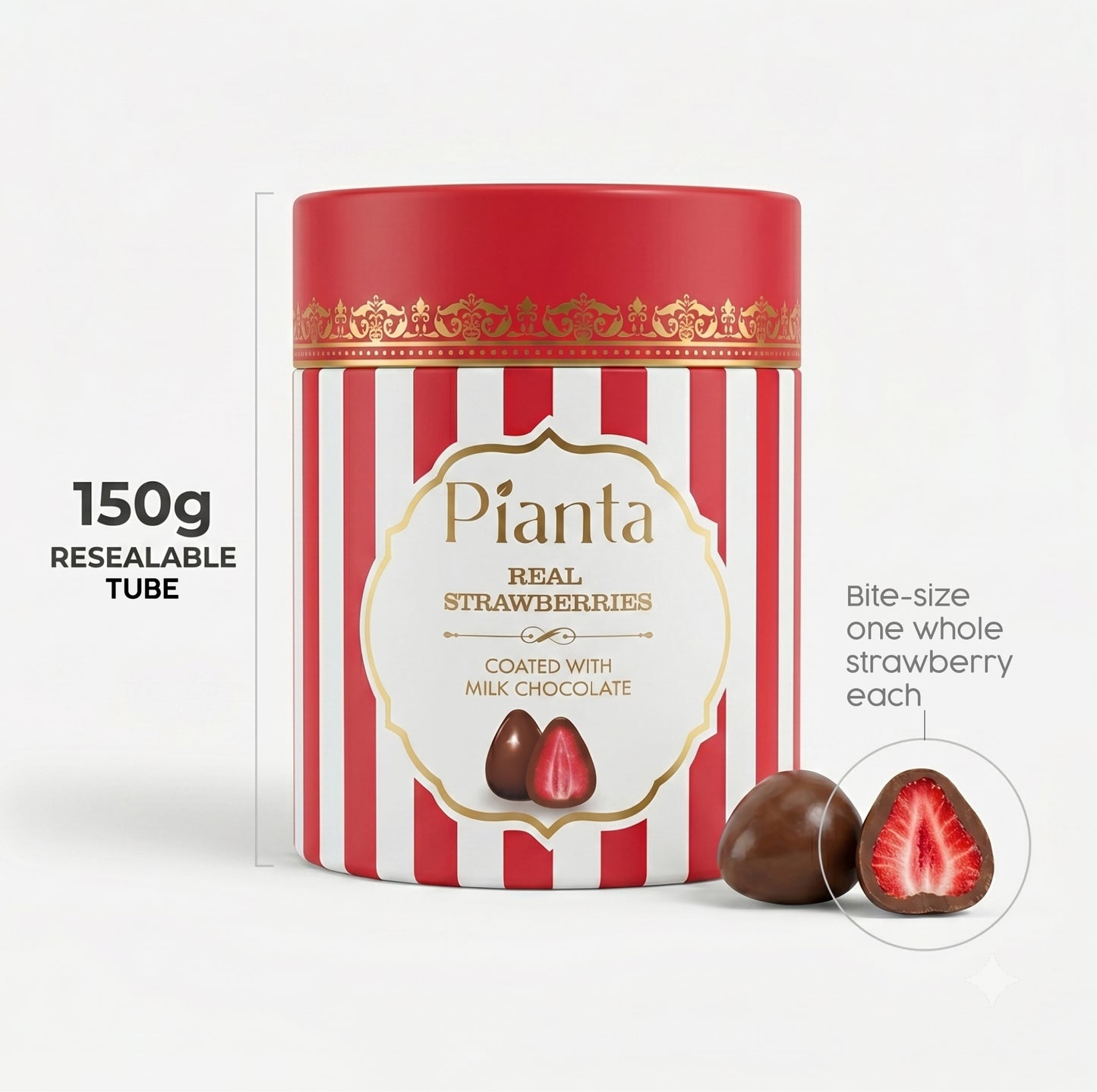 Pianta Strawberry Black Coated Chocolate - 150gm